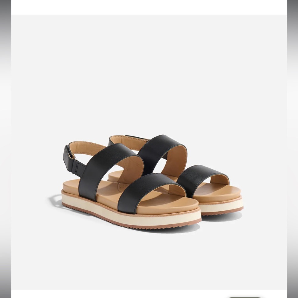 Nisolo Black and Tan Minimalist Sandals